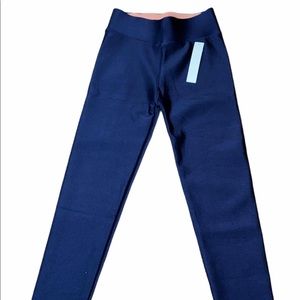 Shiny Think Navy Warm Fleece Leggings